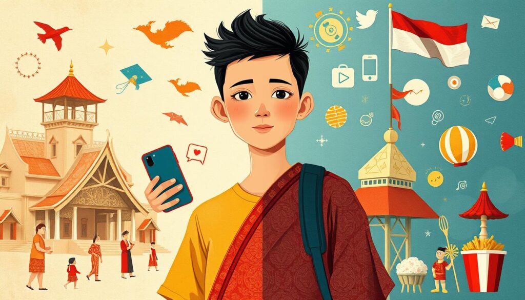 Ilustrasi tantangan pelestarian budaya nasional di era globalisasi